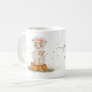 Taza De Café Animales Cordero Oveja Familia Niña