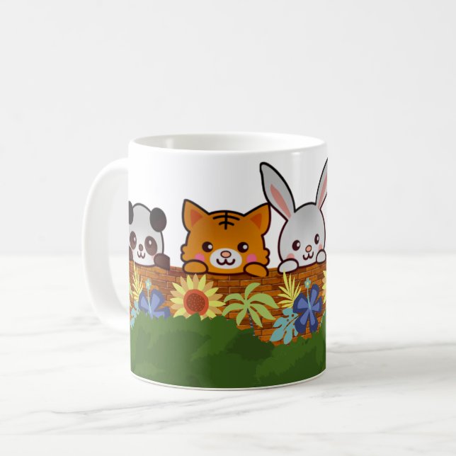 Taza De Café Animales curiosos en un teatro ajardinado (Anverso izquierdo)