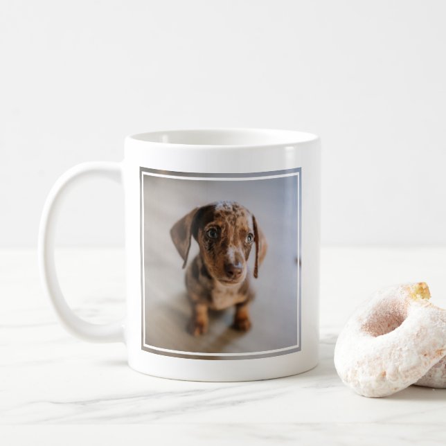 Taza De Café Animales de bebé más afectados | Dachshund Puppy (Con donut)