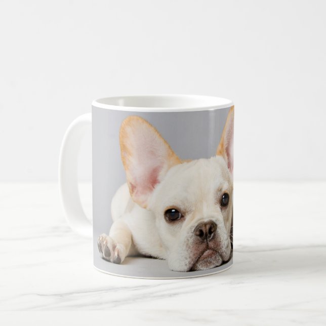 Taza De Café Animales de bebé más afectados | El Bulldog francé (Anverso izquierdo)