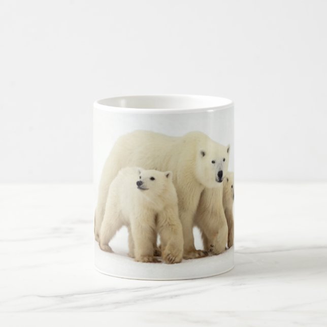 Taza De Café Animales de bebé más afectados | Familia Oso Polar (Centro)