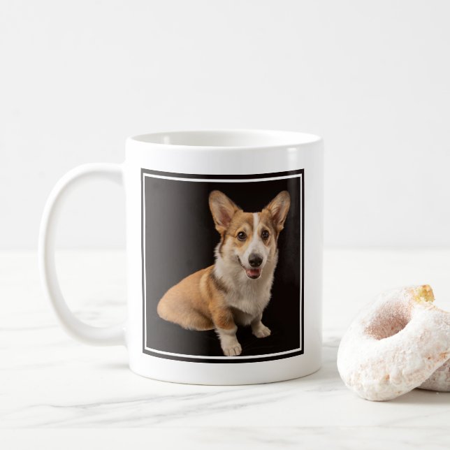 Taza De Café Animales de bebé más afectados | Retrato de Corgi  (Con donut)