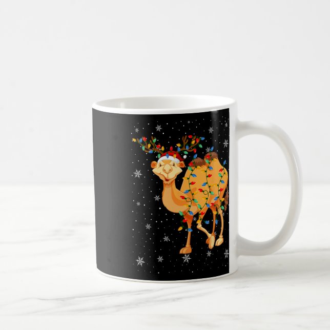 Taza De Café Animales de camello Santa Hat Ugly Christmas Tree  (Derecha)
