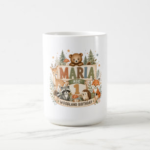 Taza De Café Animales de Cumpleaños Personalizados Bosque Nombr