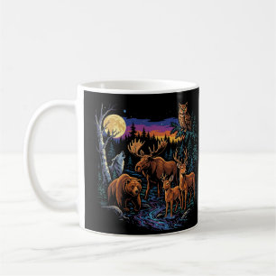 Taza De Café Animales de fauna silvestre del bosque antiguo alc