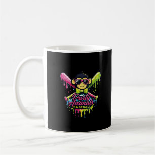 Taza De Café Animales de fiesta de mujeres béisbol mono diverti