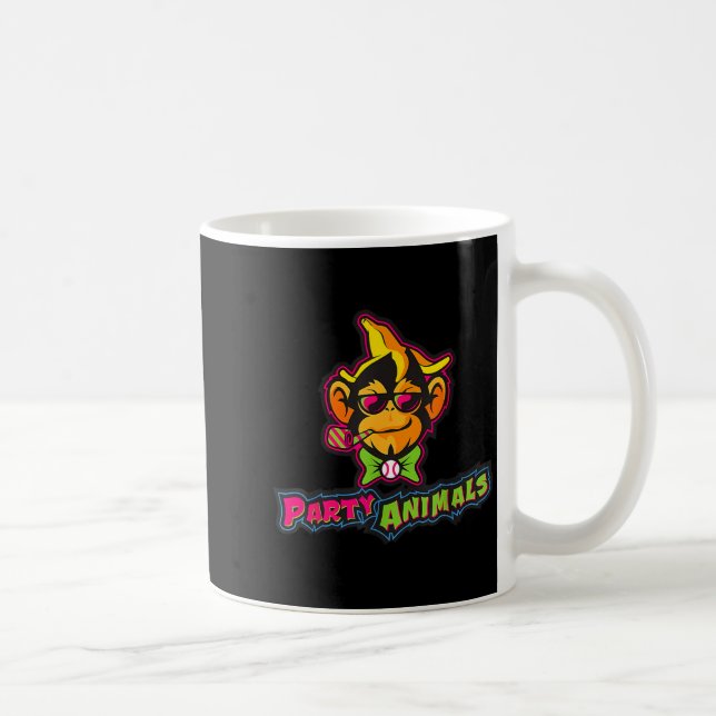 Taza De Café Animales de fiesta mono de béisbol  (Derecha)