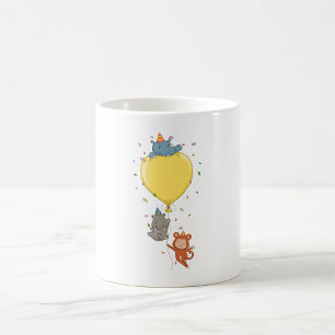 Taza De Café Animales de fiesta sosteniendo un globo