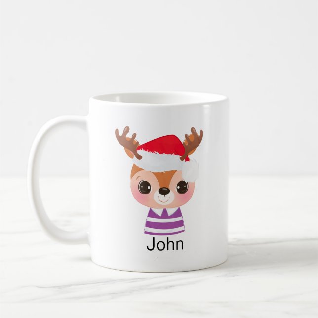 Taza De Café Animales de invierno de Navidades de renos malcria (Izquierda)