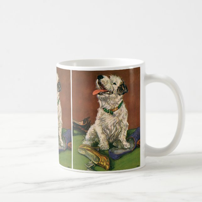 Taza De Café Animales de la época, zapatos de mascar de cachorr (Derecha)