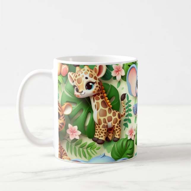 Taza De Café Animales de la jungla 3D (Izquierda)