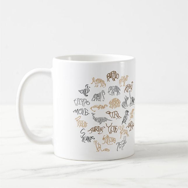 Taza De Café Animales de largo A a Z (Izquierda)