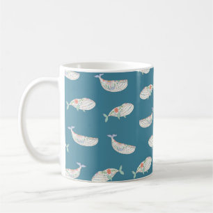 Taza De Café animales de mar de ballena folclórica de skandina