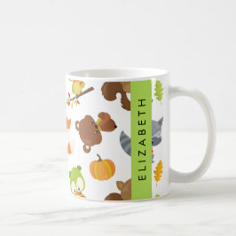 Taza De Café Animales de Woodland, Animales Forestales, Tu Nomb