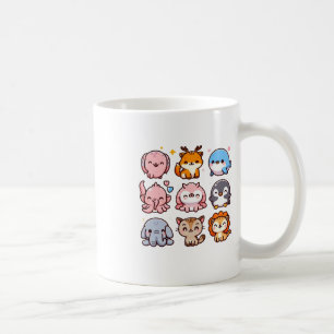 Taza De Café Animales de Zoológico Sticker de Dibujos Animados