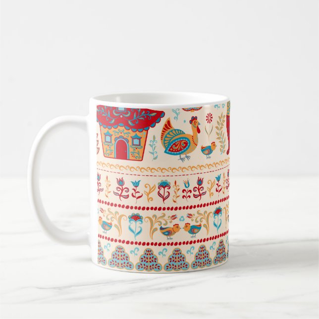 Taza De Café Animales del bosque lechero: fondo beige (Izquierda)