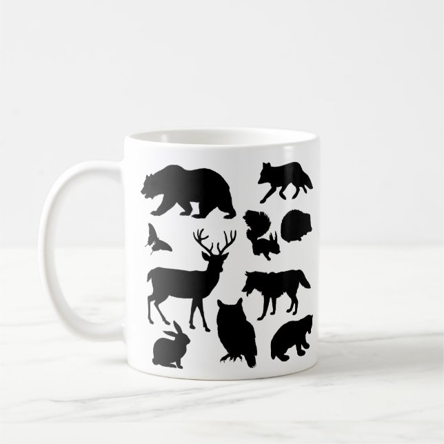 Taza De Café Animales Del Bosque, Vida Silvestre (Izquierda)