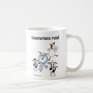 Taza De Café Animales del campo: ¡"Regla de los vegetarianos! 