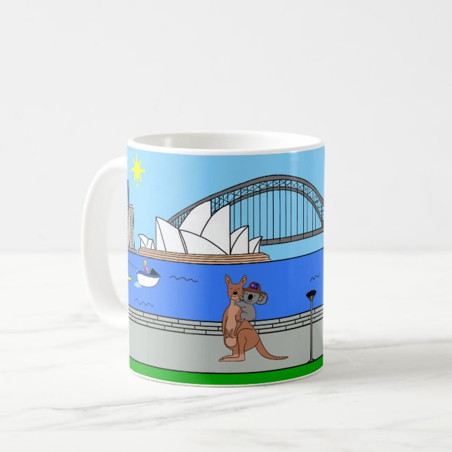 Taza De Café Animales del mundo, Australia: Kangaroo y Koala (Anverso izquierdo)