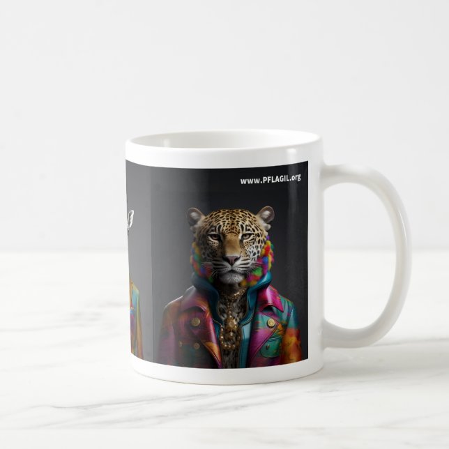 Taza De Café Animales del Orgullo: León, jirafa, Jaguar (Derecha)