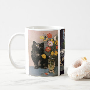 Taza De Café Animales domésticos antiguos, gatito atigrado raya