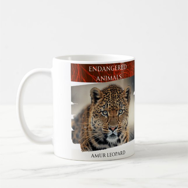 Taza De Café Animales en peligro - Amur Leopard (Izquierda)