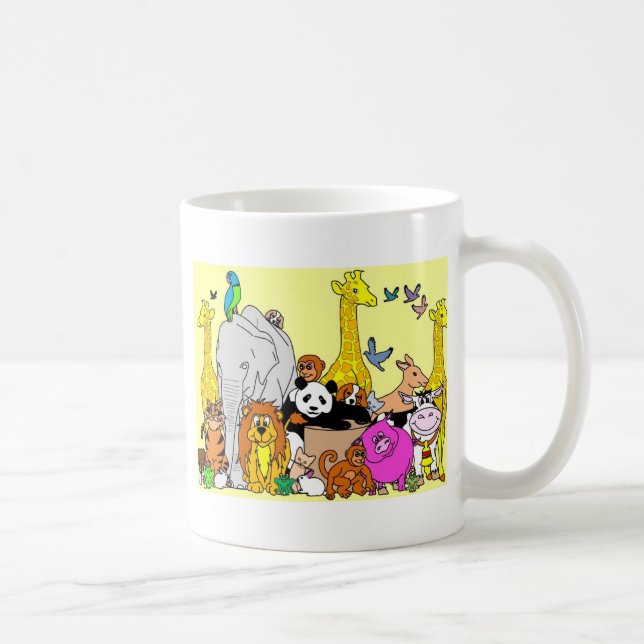 Taza De Café Animales felices (Derecha)