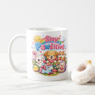 Taza de Café Animales Kawaii Lindos Mantén la Acti