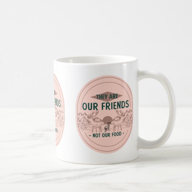 Taza De Café Animales, nuestros amigos, no comida, curiosos ama (Derecha)