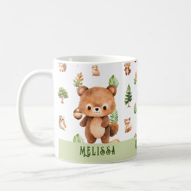 Taza De Café Animales personalizados de corte de oso (Izquierda)