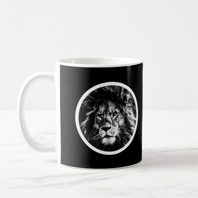 Taza De Café Animales Pop Art Template Lion Face The King (Izquierda)