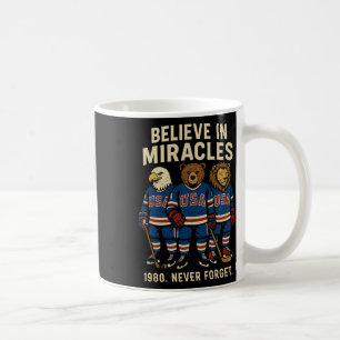 Taza De Café Animales Retro de Hockey sobre Hielo EEUU 1980 