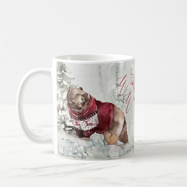 Taza De Café Animales rusticos de invierno en la nieve (Izquierda)