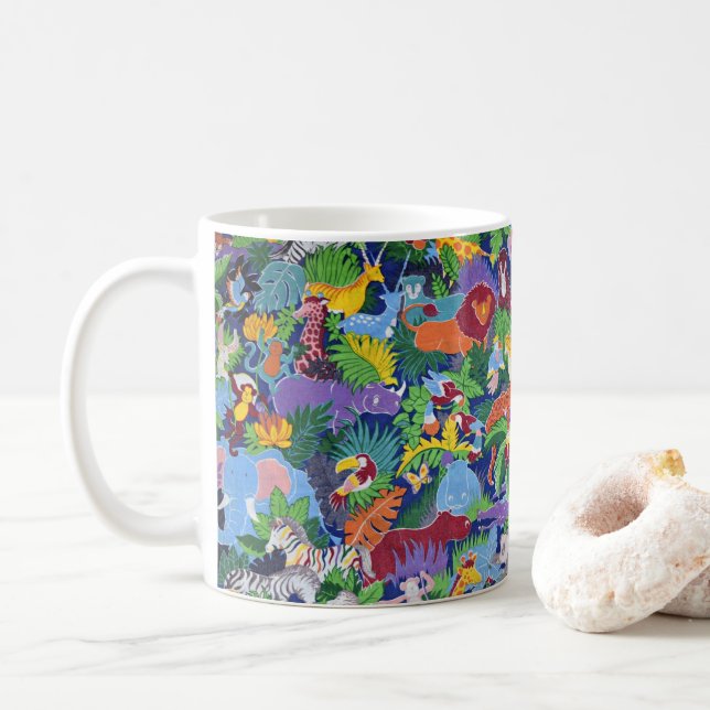 Taza De Café Animales Safari animados (Con donut)