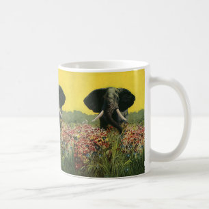 Taza De Café Animales salvajes de época, elefante africano de l