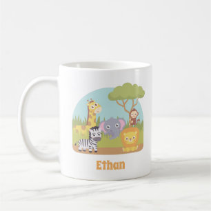 Taza De Café Animales Salvajes de Safari Personalizados para Ni