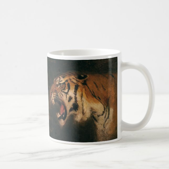 Taza De Café Animales salvajes y ruidosos del gato grande del t (Derecha)