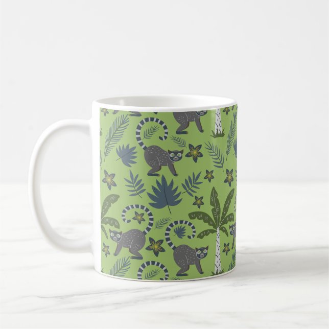 Taza De Café Animales tropicales sin soldadura patrón verde y g (Izquierda)