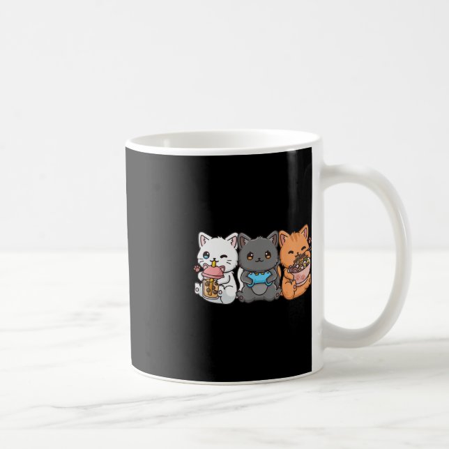 Taza De Café Anime Boba Tea Bubble Tea Gaming Gamer Ramen Cat (Derecha)