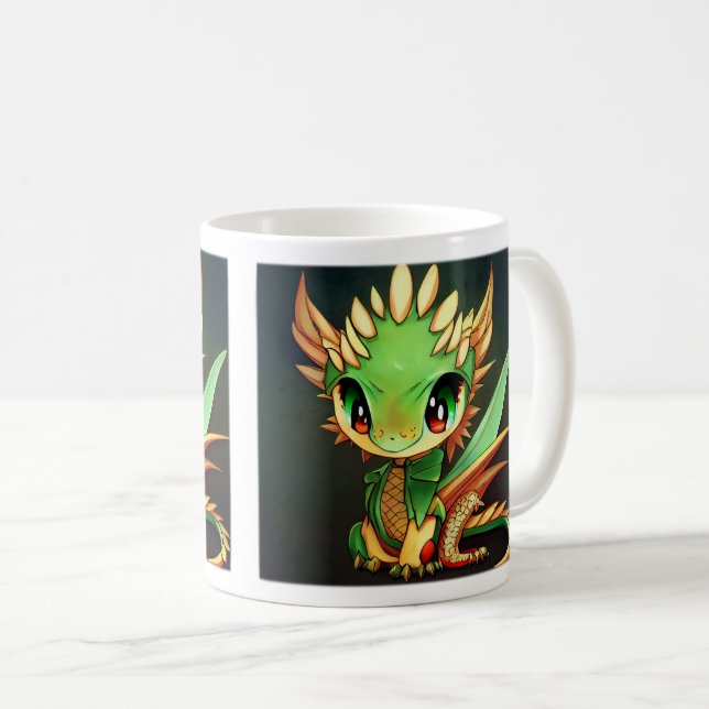 Taza De Café Anime Chibi Dragon Classic Mug, 11 oz (Anverso derecho)