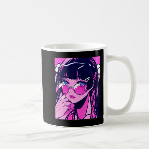 Taza De Café Anime Chica Kawaii Waifu japonés estético rosado