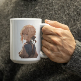 Taza De Café Anime chica se pregunta que estás pensando en ella