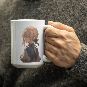 Taza De Café Anime chica se pregunta que estás pensando en ella