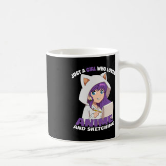 Taza De Café Anime Chica Sólo Un Chica Que Ama A Anime Y Sketch