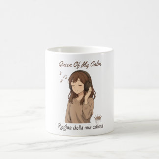 Taza De Café Anime Girl Headphones Mug – Queen Of My Calm