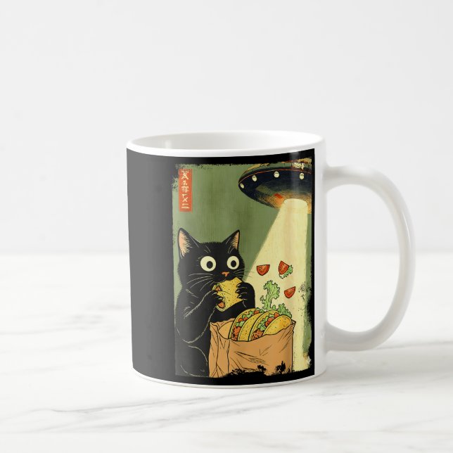 Taza De Café Anime Japanese Cat UFO Tacos Lover (Derecha)