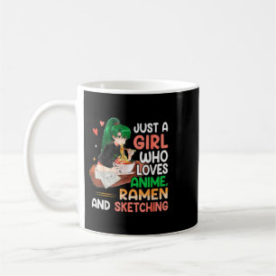 Taza De Café Anime lindo, solo un Chica que ama a Anime Ramen y