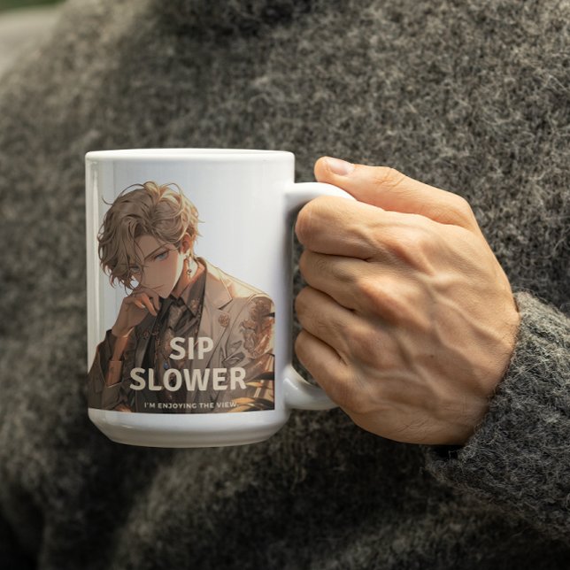 Taza De Café Anime Man le dice a Sip más lento que disfruta (Subido por el creador)