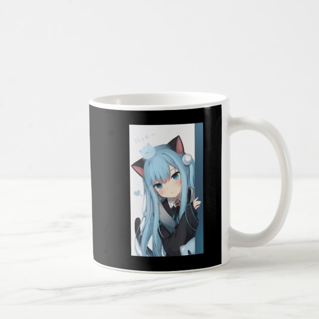 Taza De Café Anime Neko Cat Girl Pastel Kawaii Japanese Waifu O (Derecha)