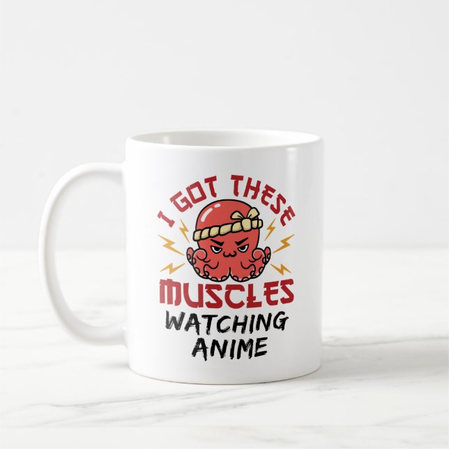 Taza De Café Anime Nerd Tengo Estos Músculos Mirando Anime (Izquierda)
